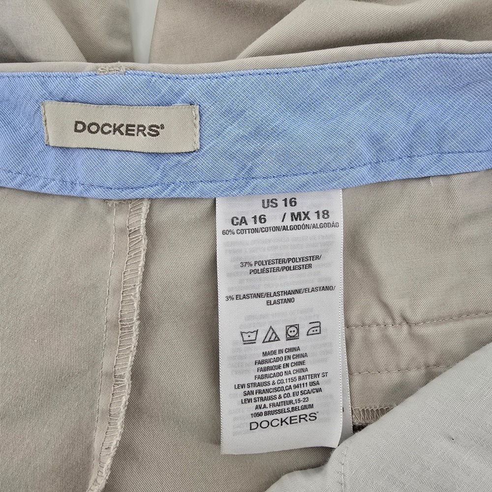 Dockers Womens Khaki Capri Pants Tan Cotton Blend Stretch Size 16 - Picture 3 of 6